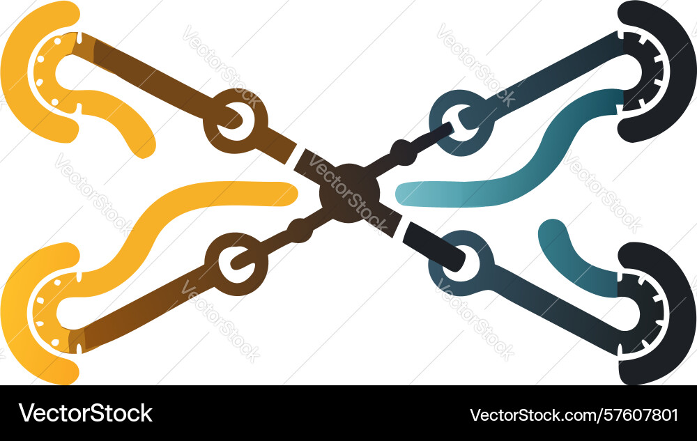 Abstract digital cross-connection network design vector image