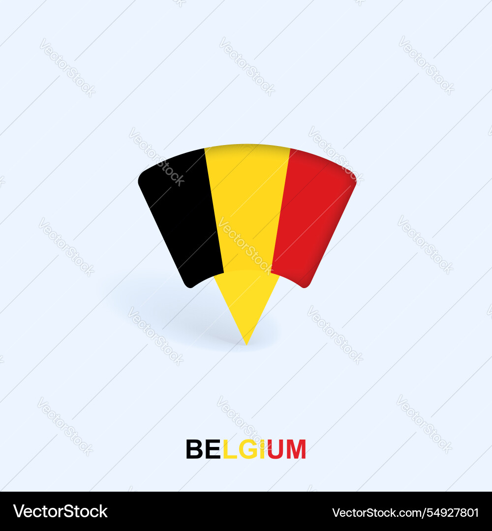 Belgium flag map pointer design with shadow Belgium flag map pointer design with shadow vector image
