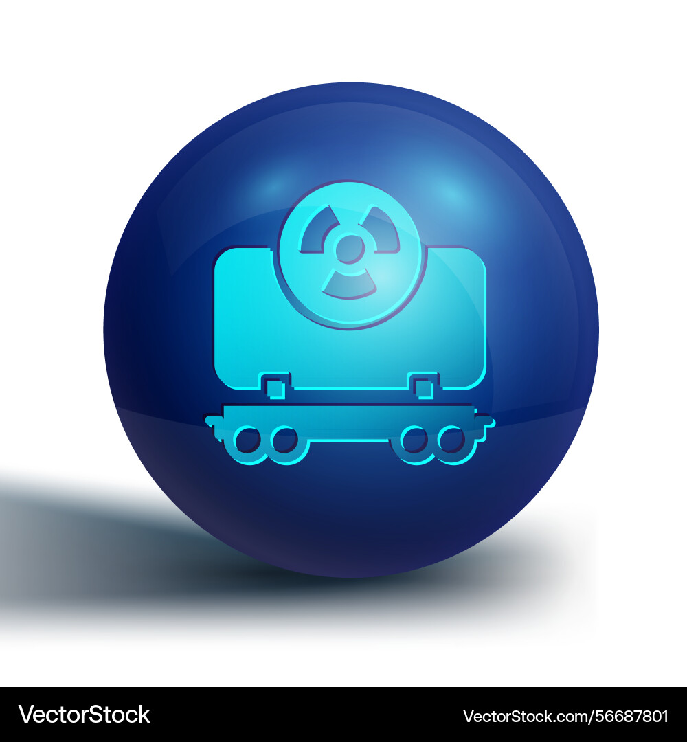 Blue radioactive cargo train wagon icon isolated Vector Image