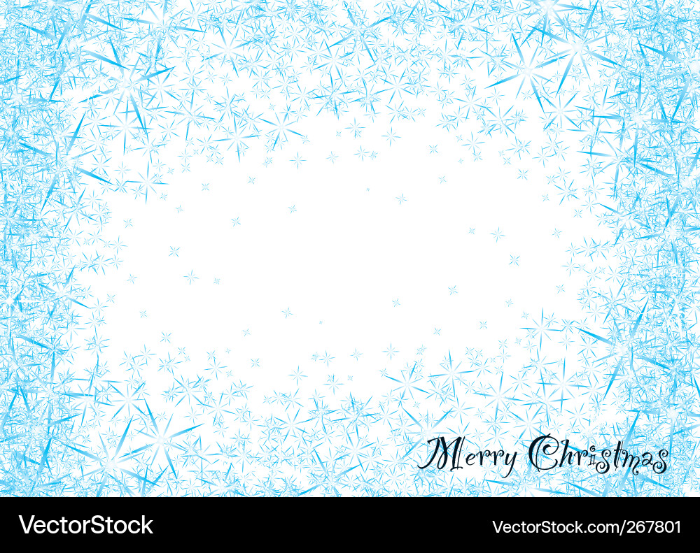 Blue Snowflake Burst Christmas Frame vector image
