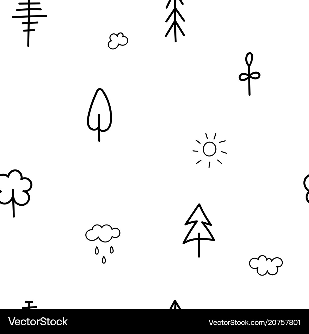 Forest tree nature simple seamless pattern Forest tree nature simple seamless pattern vector image