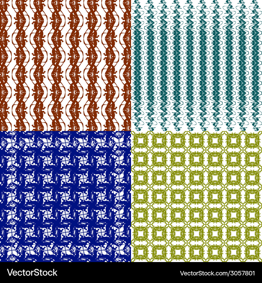 Geometric patterns tiling set of abstract vintage Vector Image