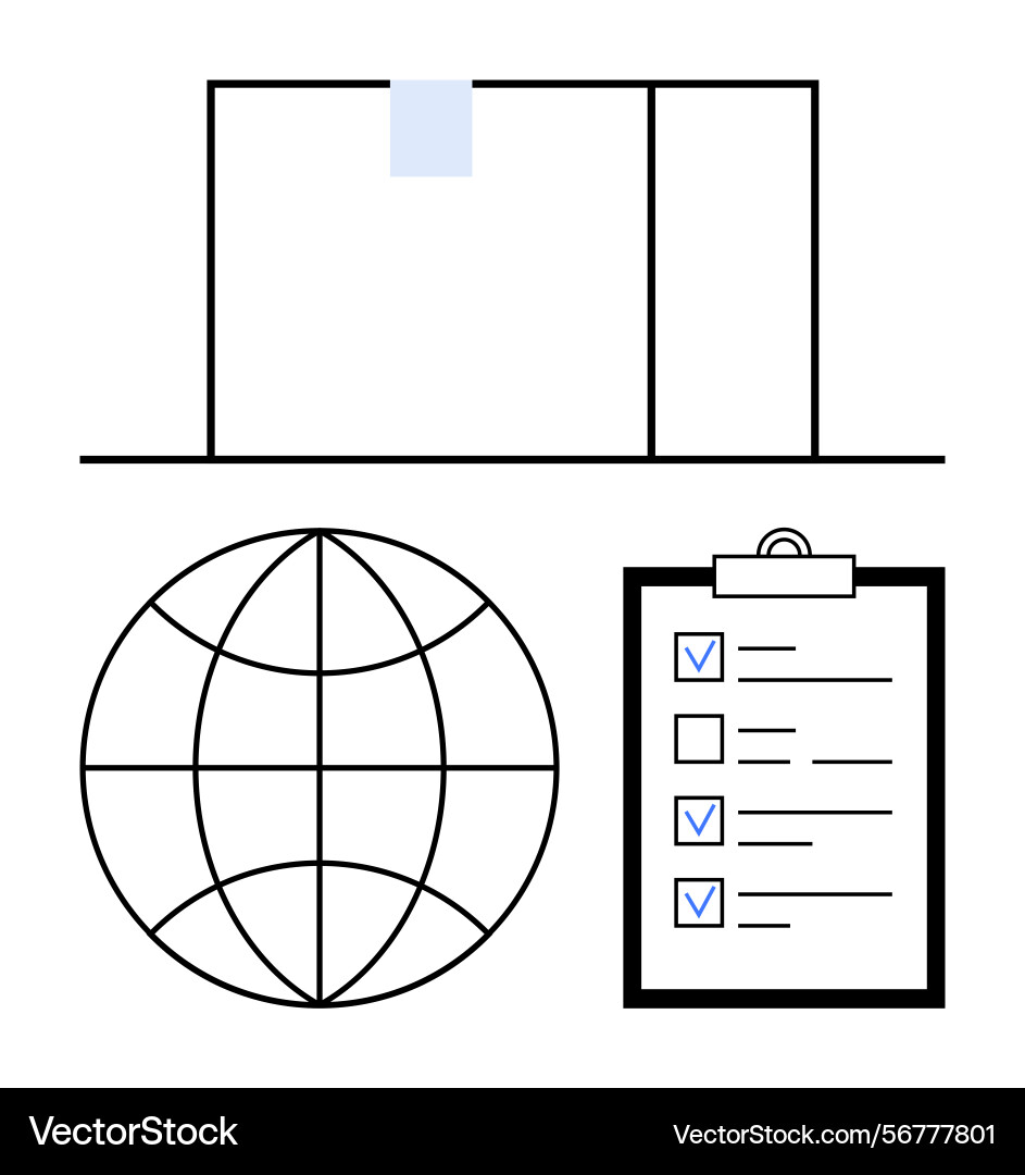 Global connectivity concept with globe checklist Global connectivity concept with globe checklist vector image
