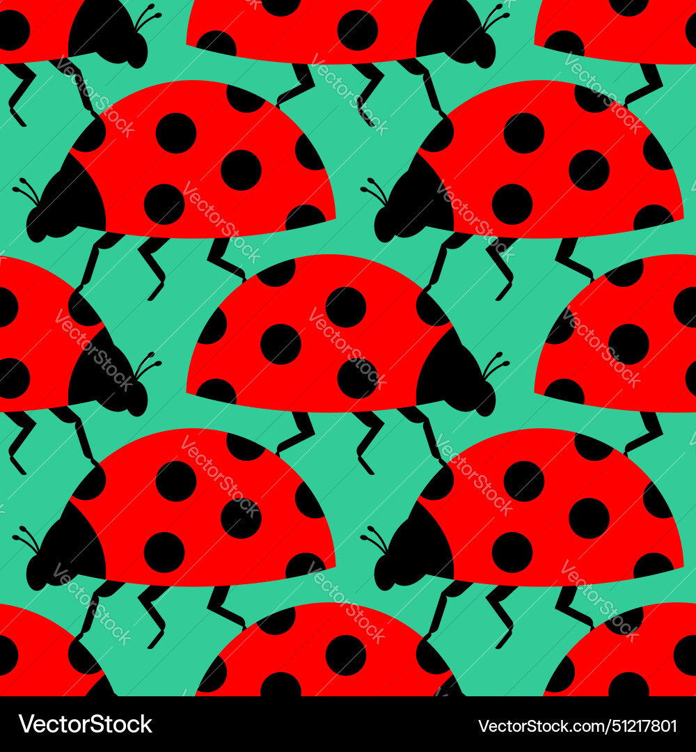 Ladybug Muster nahtlos rot kleiner Fehler Hintergrund Vektorbild