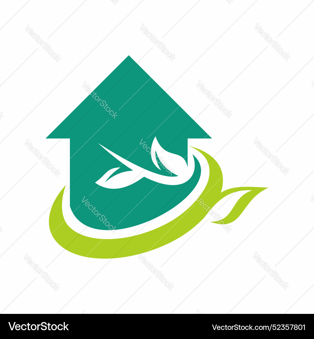 Leaf house logo template Royalty Free Vector Image