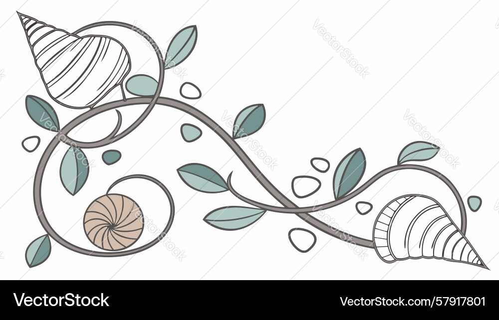 Minimalist seashell swirl element design Vector Image