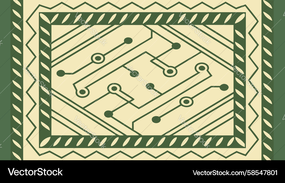 Tech Circuit Border Art Vector Image