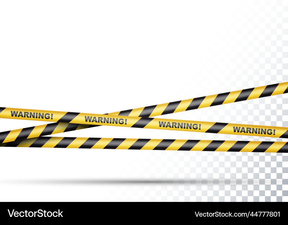 Warning barrier tape on transparent background Warning barrier tape on transparent background Vector Image