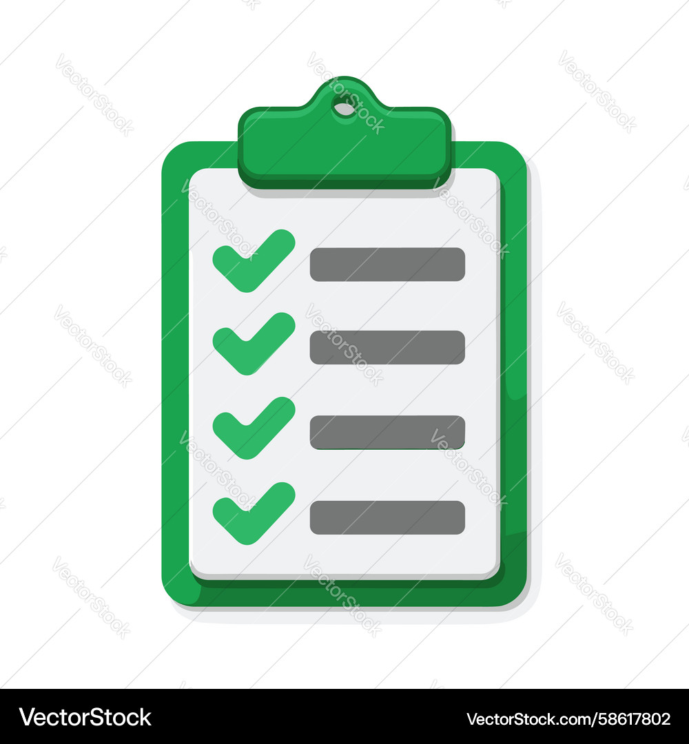Checklist with completed tasks displayed Vector Image