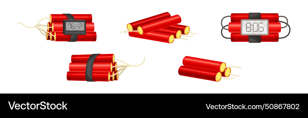 Dynamite and explosives object as detonating Dynamite and explosives object as detonating vector image