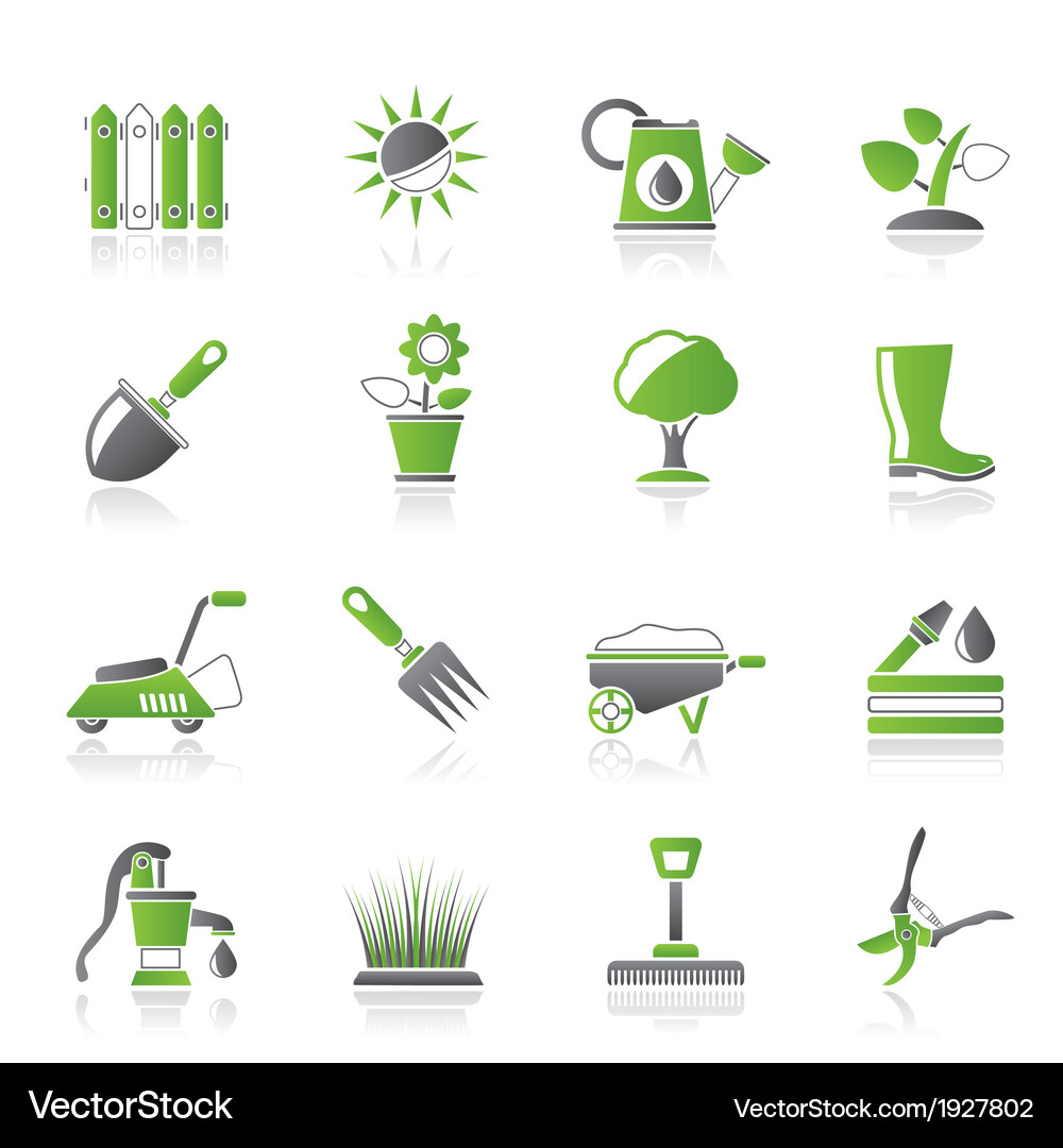 Gardening Icon Set Vector Image