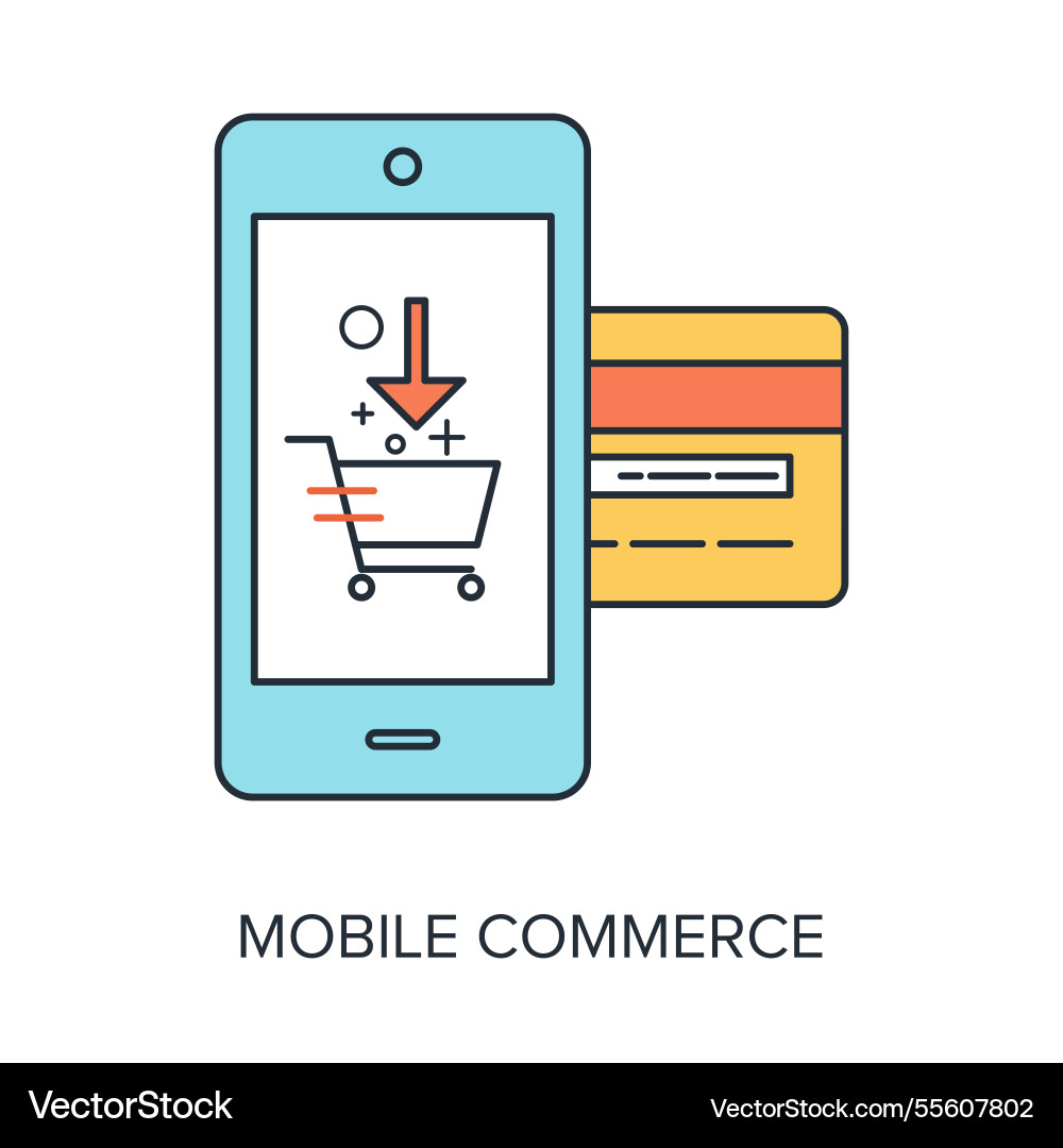 Mobile commerce concept Royalty Free Vector Image