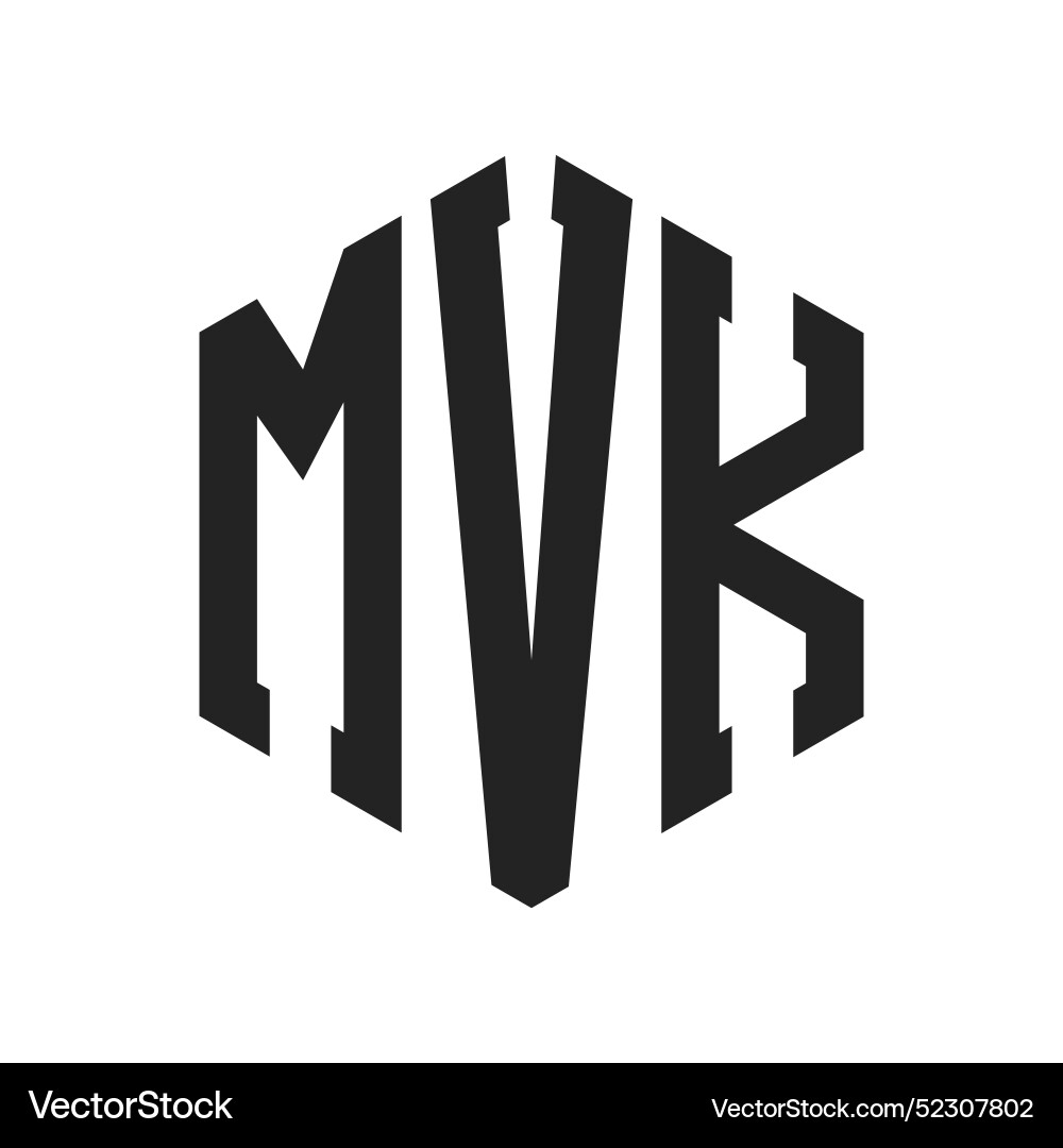 Mvk logo design initial letter monogram Royalty Free Vector