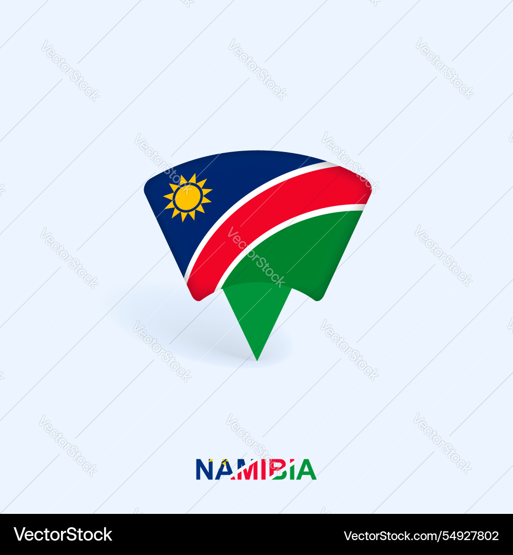Namibia Flag Map Pointer Design mit Schatten Namibia Flag Map Pointer Design mit Schatten vektorbild