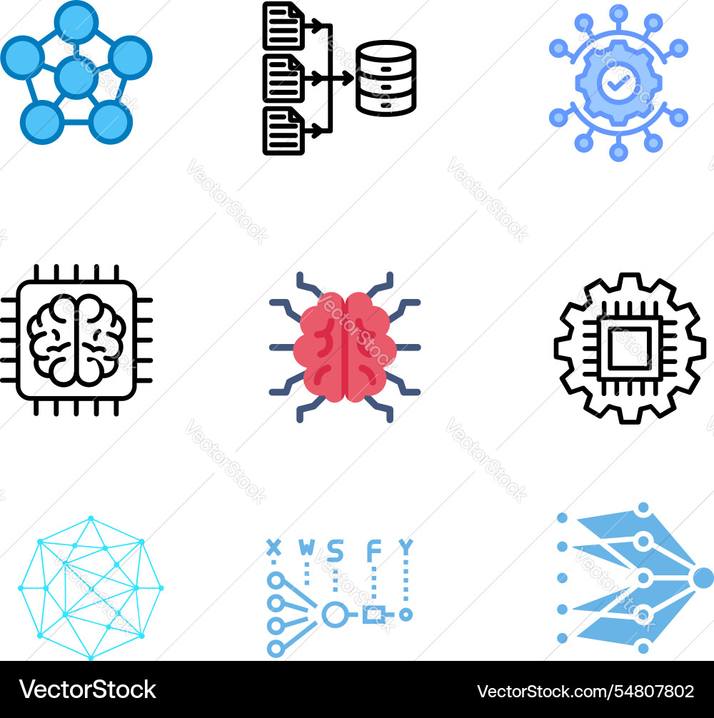 Neural network bundle artificial intelligence Vector Image