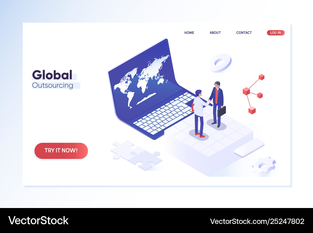 Outsourcing concept idea teamwork Royalty Free Vector Image