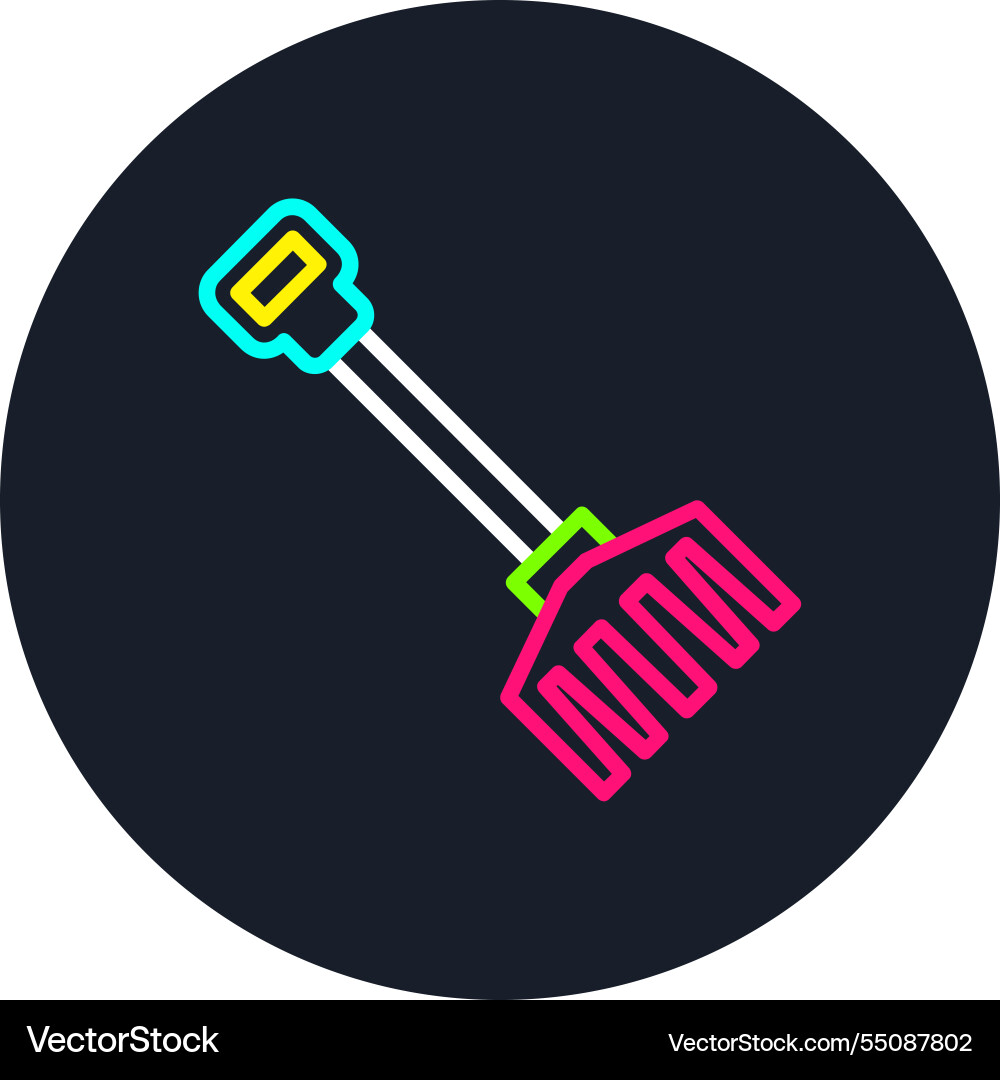 Rake line multi color icon Vector Image