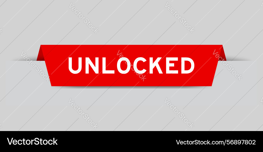 Red color inserted label with word unlocked Red color inserted label with word unlocked Vector Image