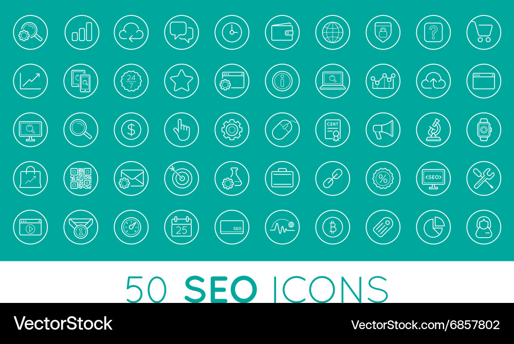 Set of seo search engine optimisation elements vector image