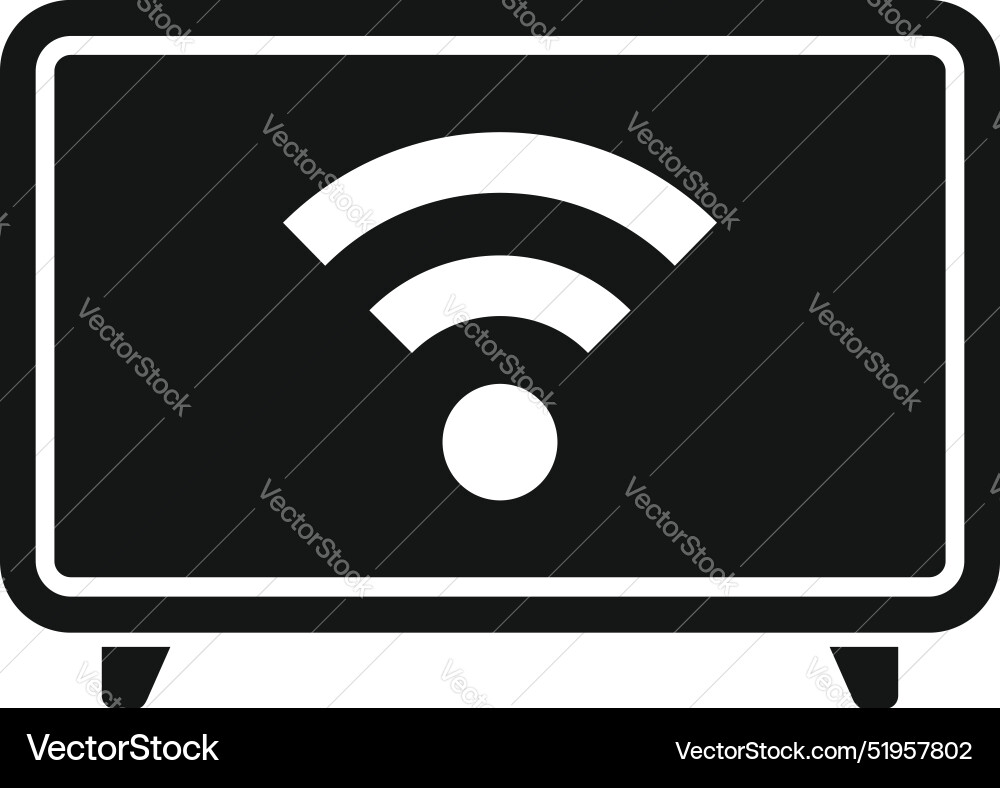 Simple icon of a smart tv showing the wifi signal Simple icon of a smart tv showing the wifi signal vector image