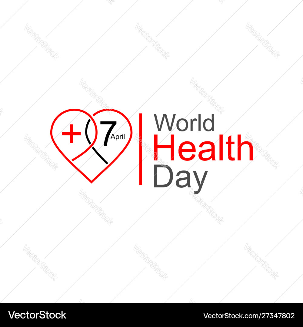 World health day design concept april 7 heart Vector Image
