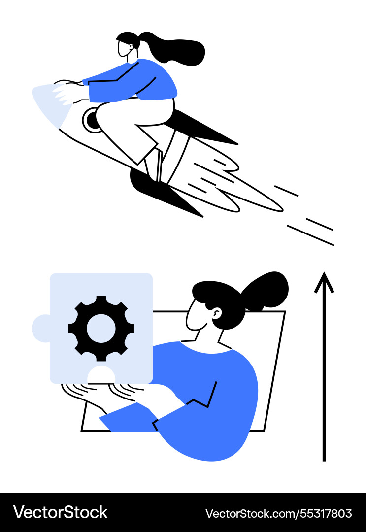 Achieving goals and problem-solving through Vector Image