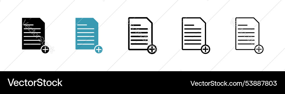 Add document icon set Add document icon set vector image