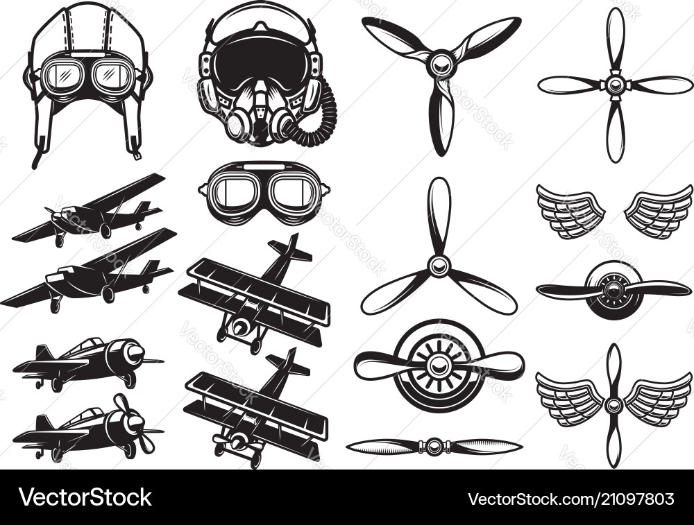 Aviation Propellers - Set of Icons Vector Image