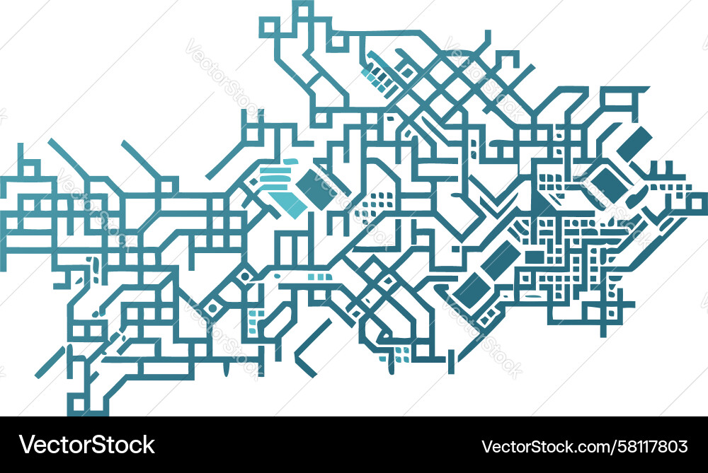 Complex Circuit Network Map Vector Image