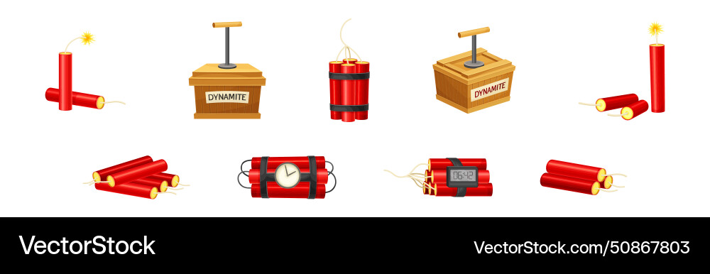 Dynamite and explosives object as detonating vector image