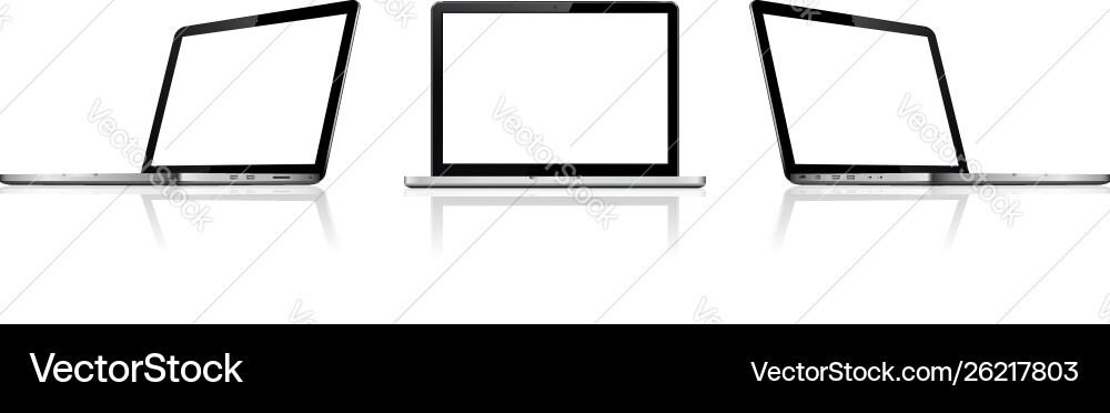 Isolated laptops with empty space Isolated laptops with empty space vector image