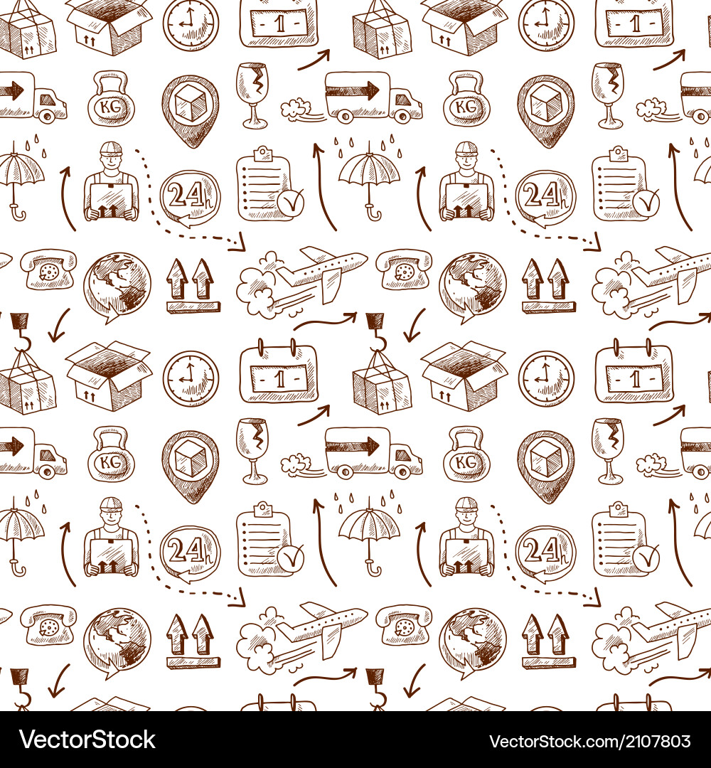 Logistic icons seamless pattern Vector Image