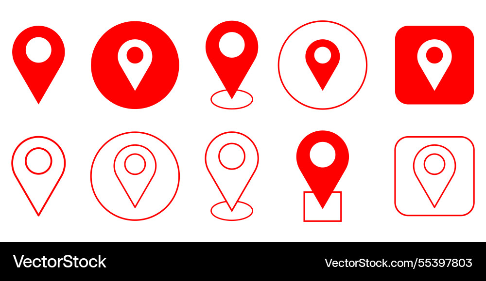 Pin point icon red map location pointer symbol Pin point icon red map location pointer symbol vector image