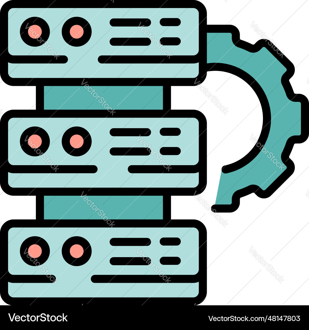 Server workflow icon flat Vector Image