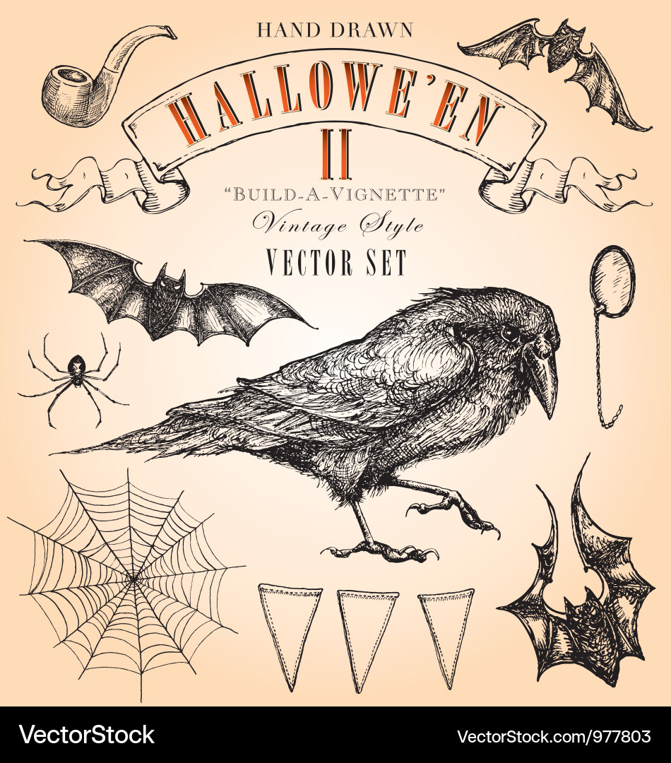 Vintage Halloween Vignette vector image