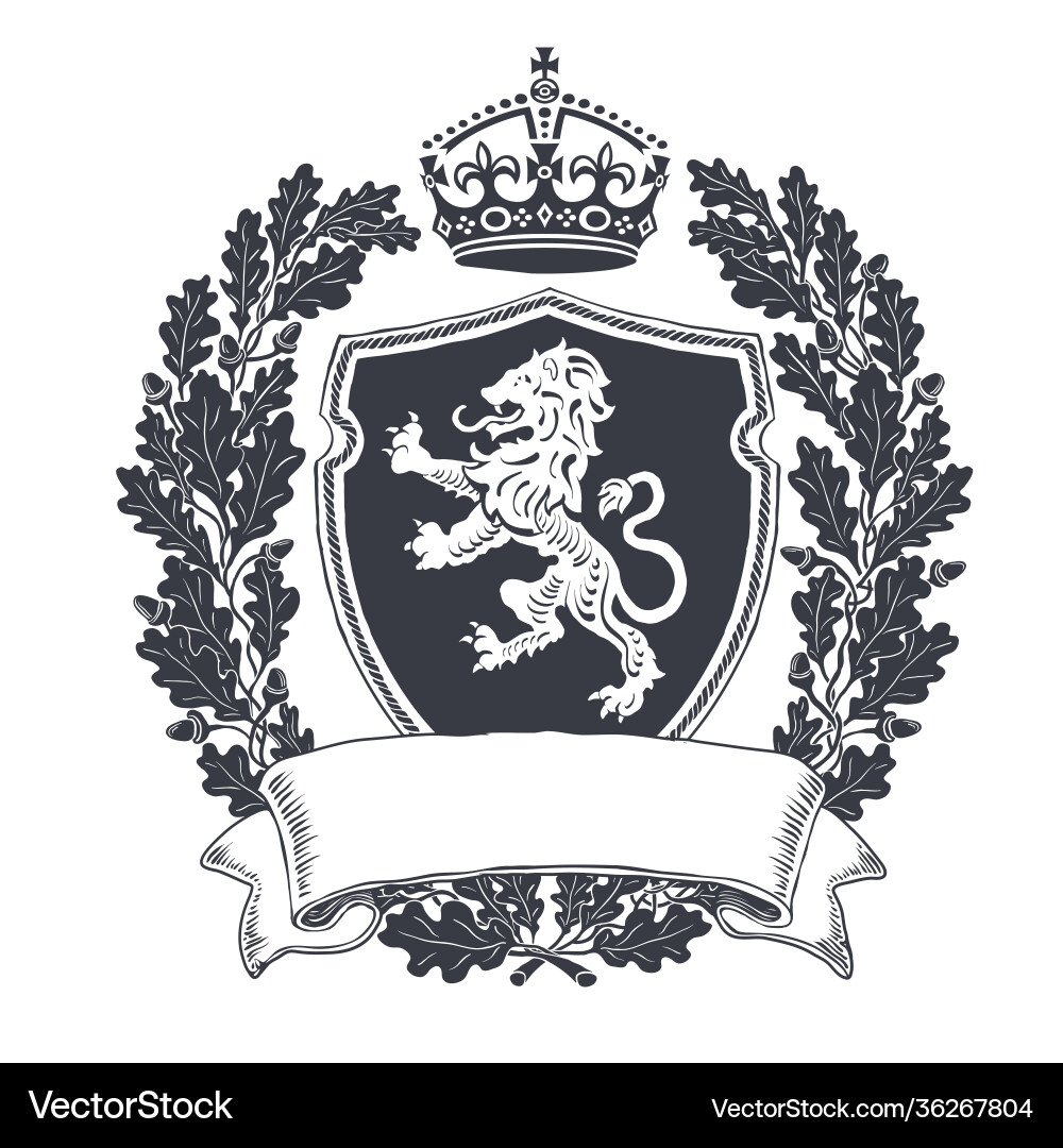Black white coat arms Black white coat arms vector image