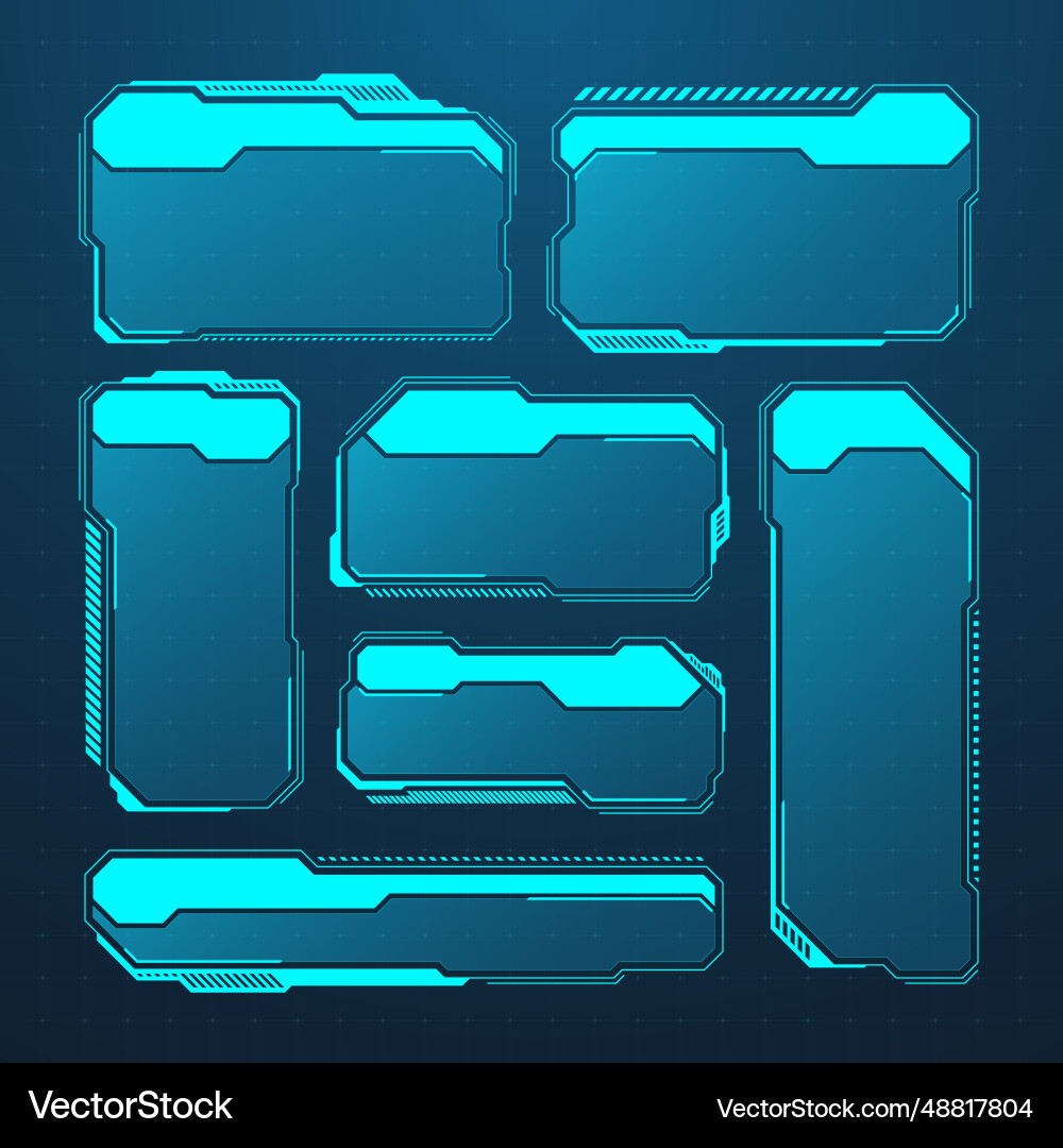 Blue futuristic hud or ui elements sci-fi user Blue futuristic hud or ui elements sci-fi user vector image