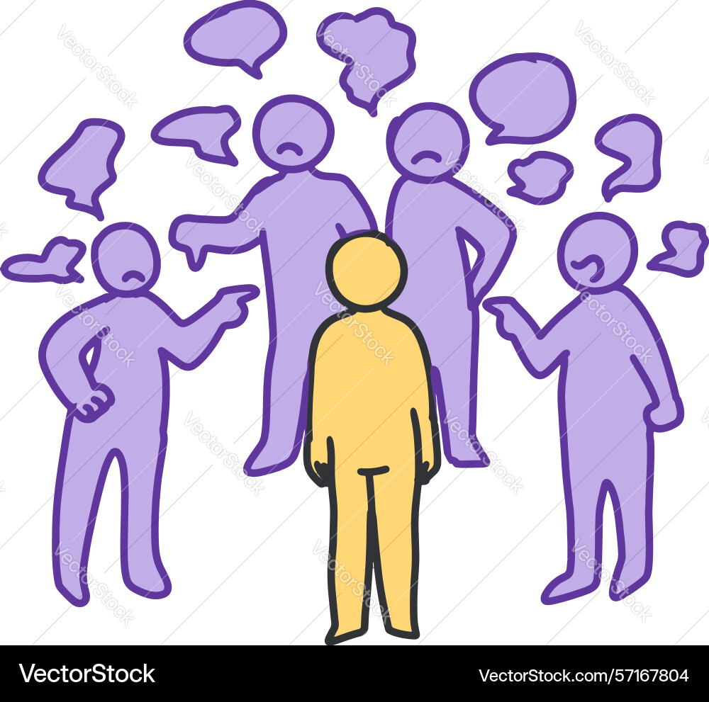 Caught in the blame circle visualizing accusation Vector Image