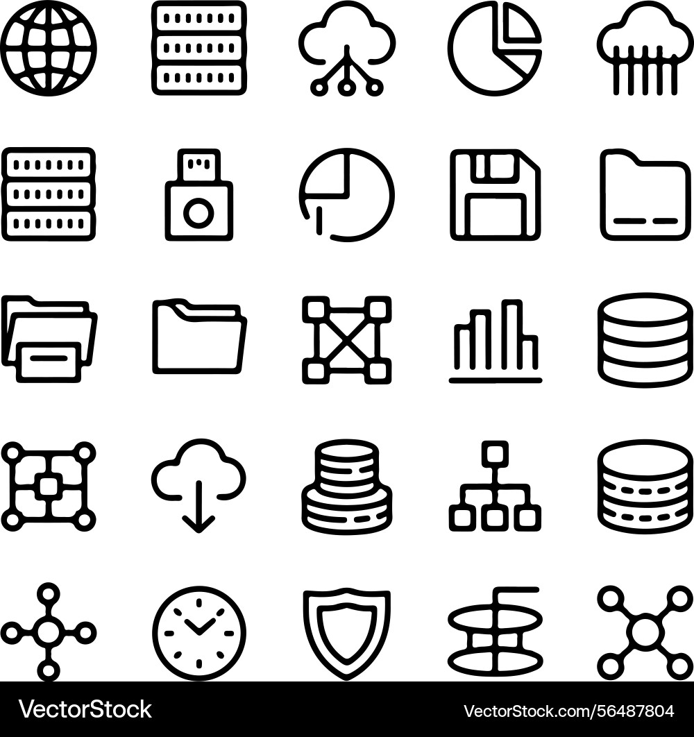 Cloud computing and data storage icons vector image