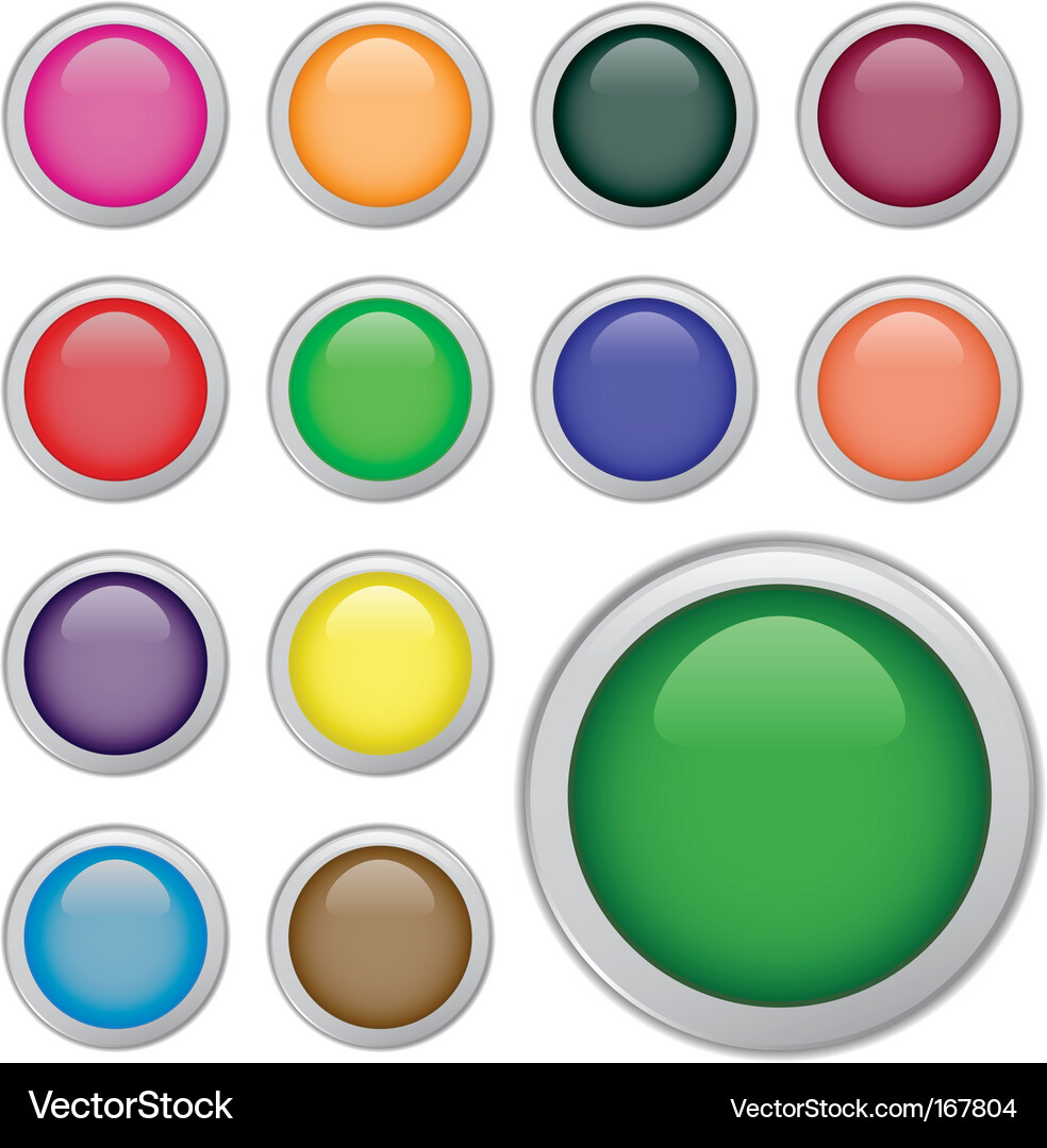 Colorful Button Collection Vector Image