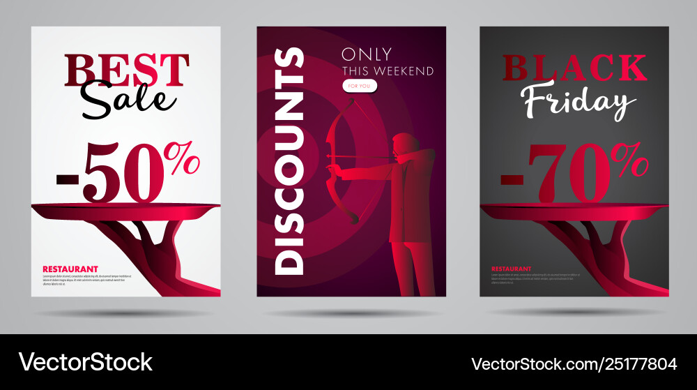 Discounts posters with stylized hand offeres Discounts posters with stylized hand offeres vector image