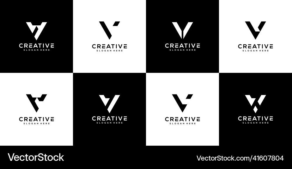 Elegant Initial V Logo Template - Monogram Style Vector Image