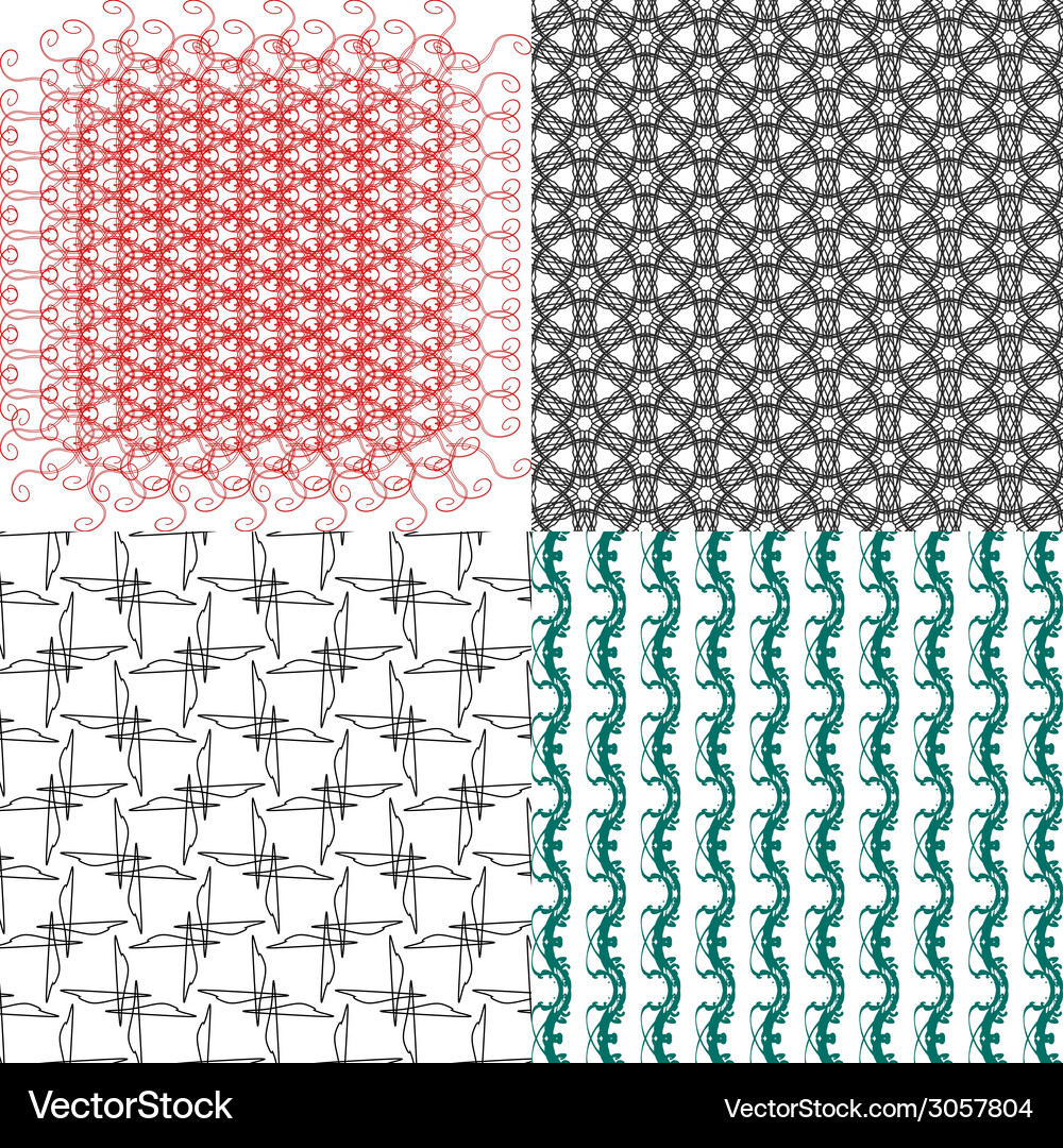 Geometric patterns tiling set of abstract vintage Vector Image