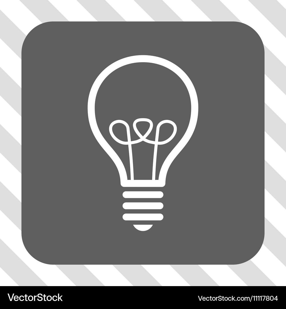Lamp bulb rounded square button Vector Image