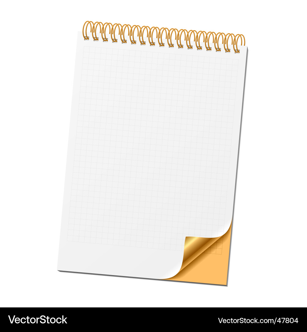 Notebook with Curled Corner vector image