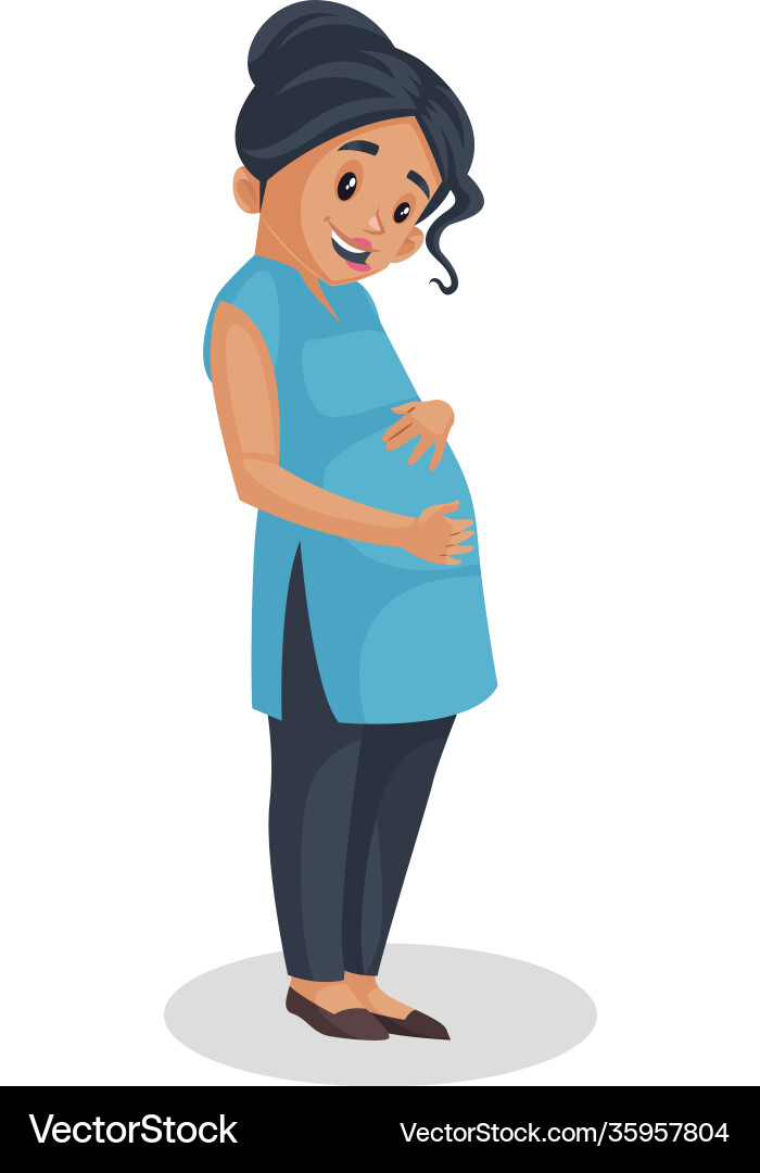 Pregnant woman cartoon vector image