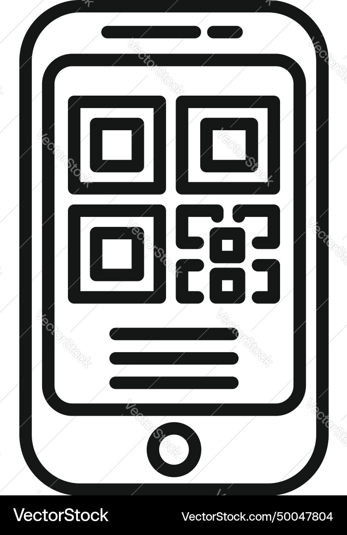 Scan phone code icon outline bar Scan phone code icon outline bar vector image