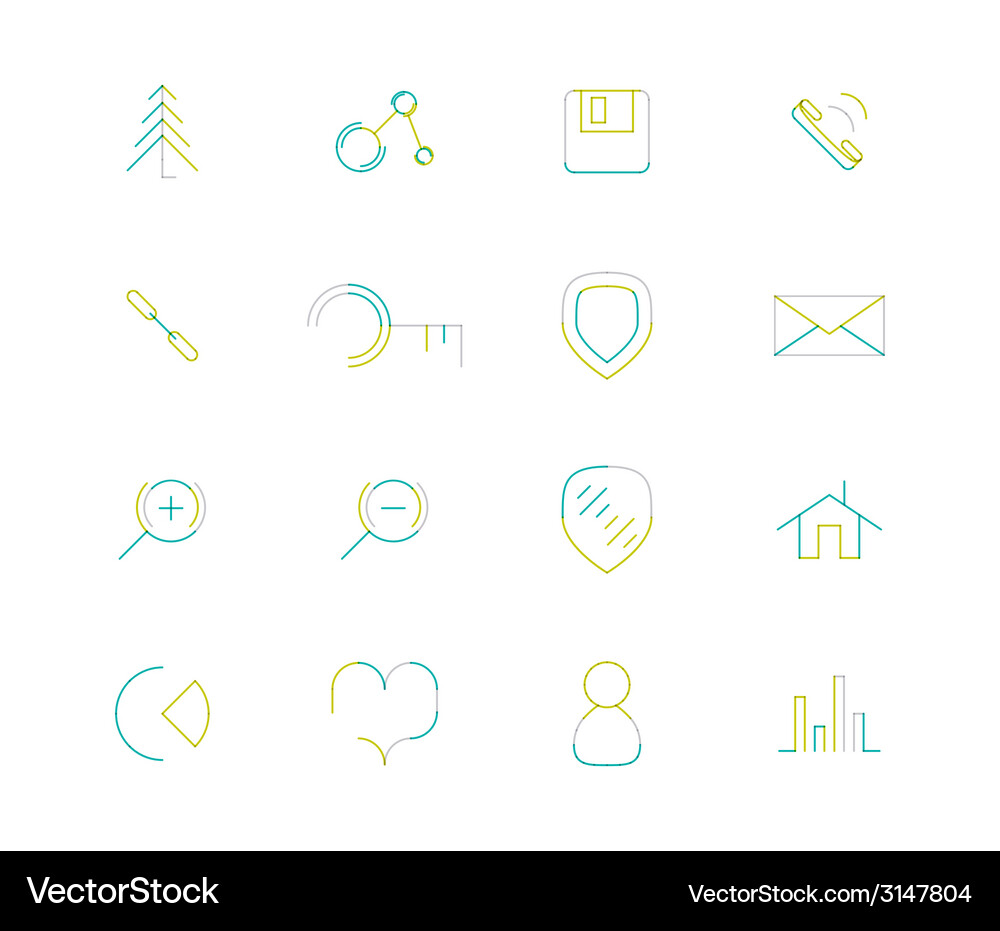 Set of thin line web icons Vector Image