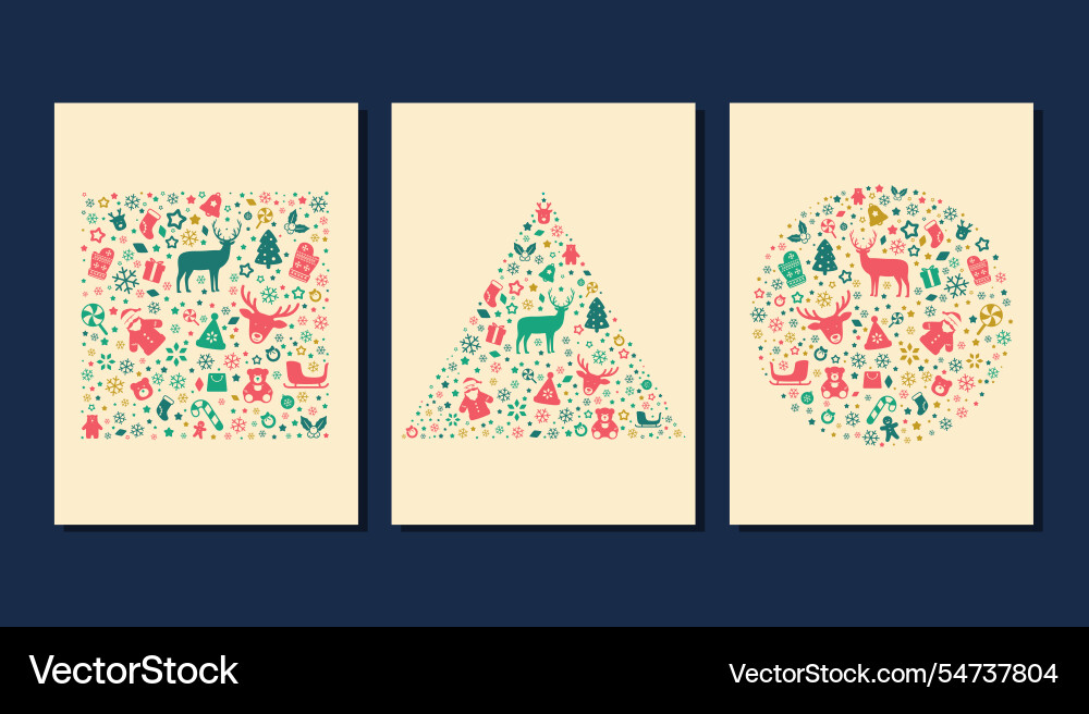 Square triangle and circle pattern of christmas Square triangle and circle pattern of christmas vector image