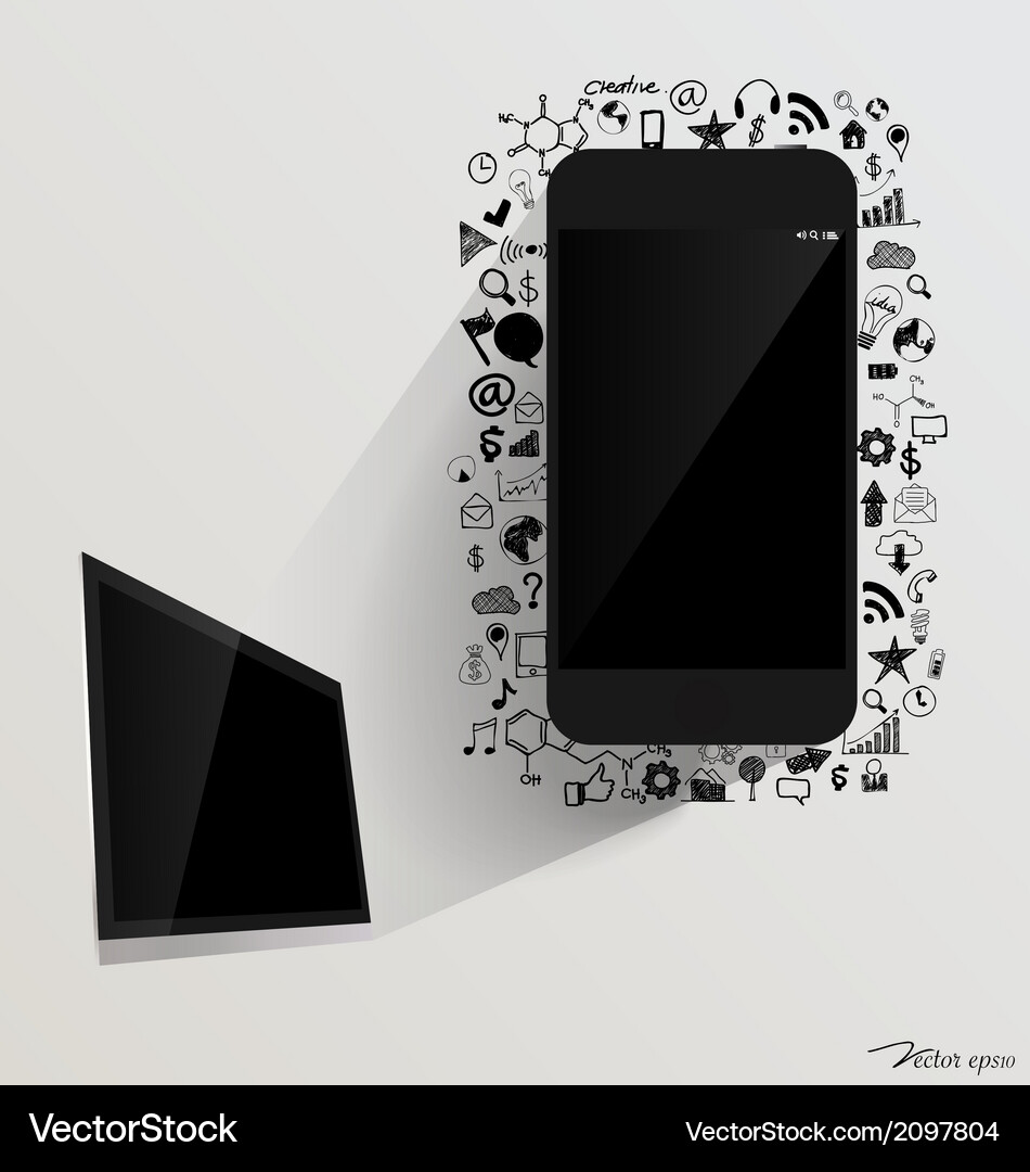 Touchscreen-Gerät und Computer-Display Vektorbild
